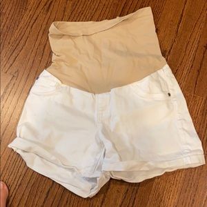 White maternity jean shorts. So comfortable! Small
